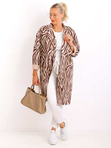 SURI Mantel - schoko / beige