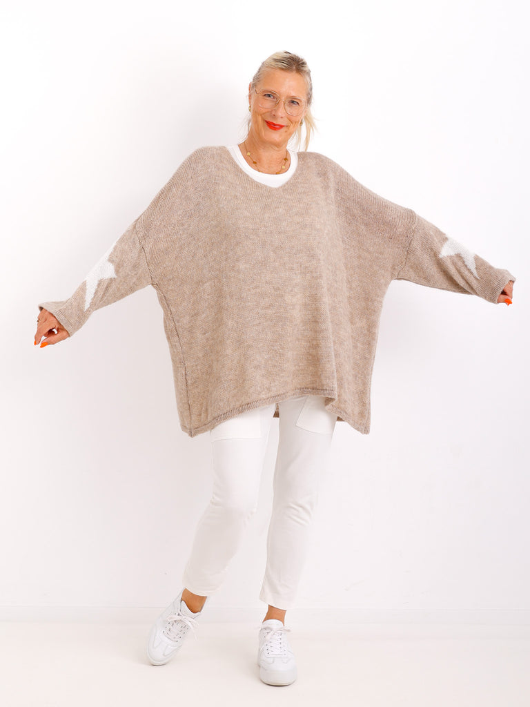 TAKE IT EASY oversize Pullover - beige