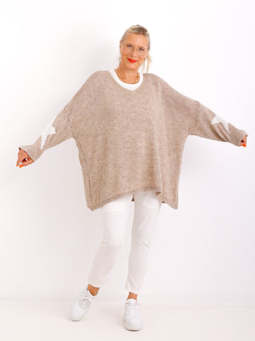 TAKE IT EASY oversize Pullover - beige
