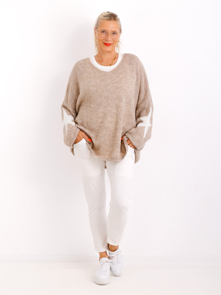 TAKE IT EASY oversize Pullover - beige
