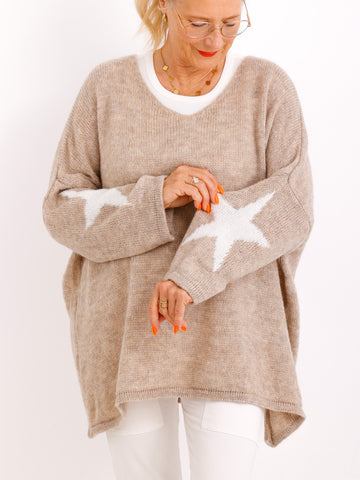 TAKE IT EASY oversize Pullover - beige