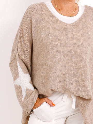 TAKE IT EASY oversize Pullover - beige