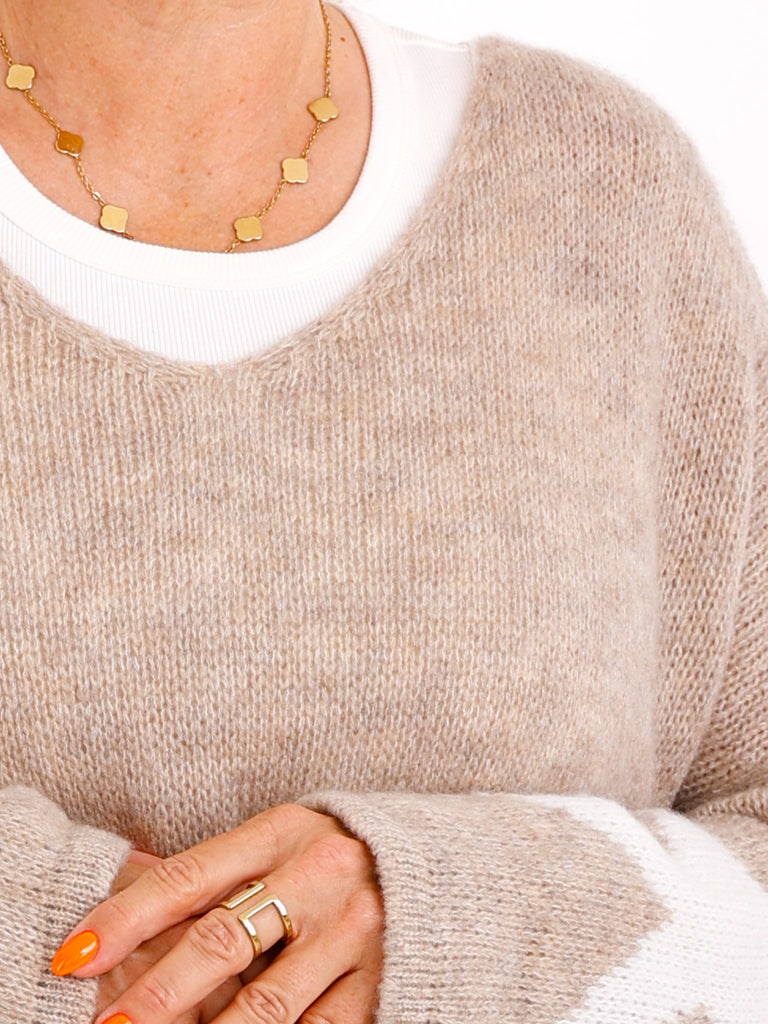 TAKE IT EASY oversize Pullover - beige