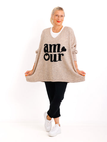 AMOUR oversize Pullover - beige