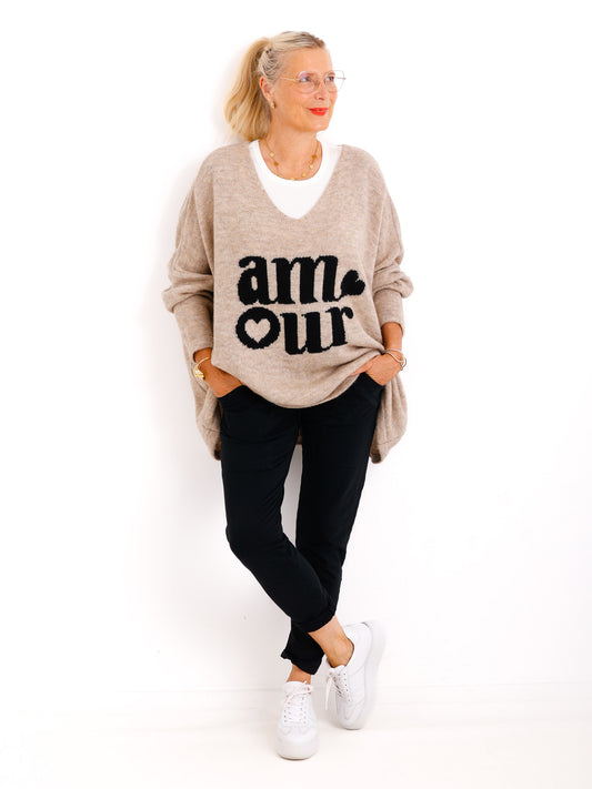 AMOUR oversize Pullover - beige