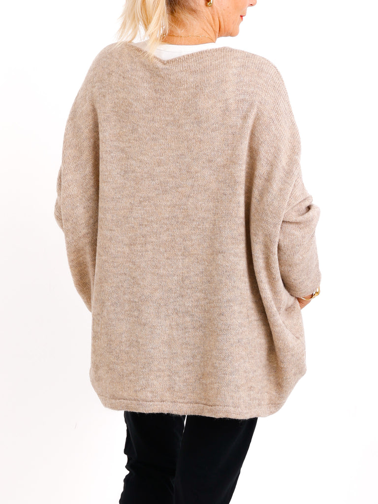 AMOUR oversize Pullover - beige