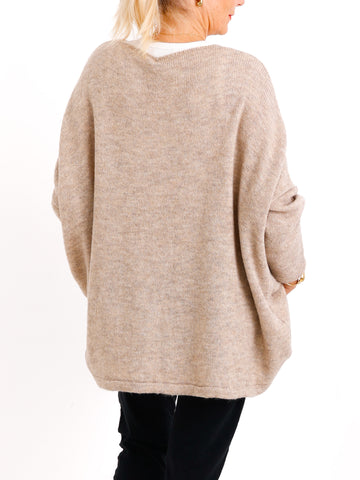 AMOUR oversize Pullover - beige