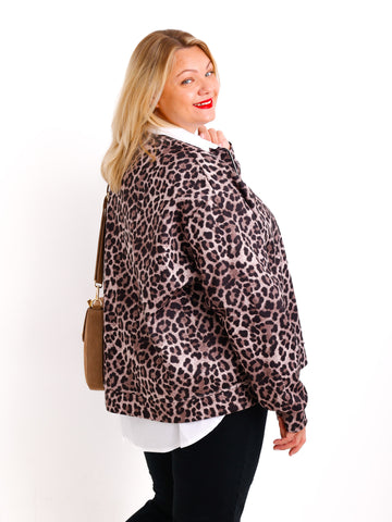 LOLA Curvy Size Blouson - leo - schoko / schwarz
