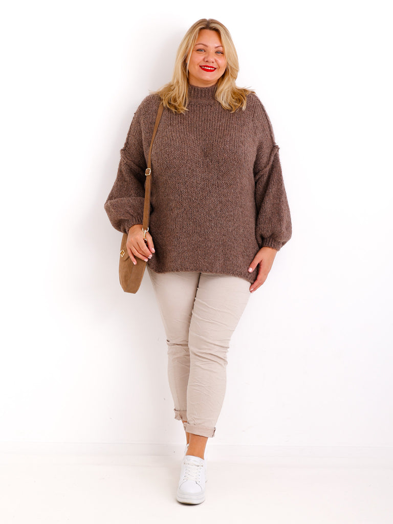 TILDA oversize Pullover - schoko