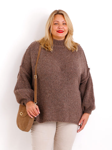 TILDA oversize Pullover - schoko