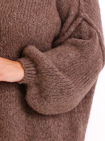 TILDA oversize Pullover - schoko