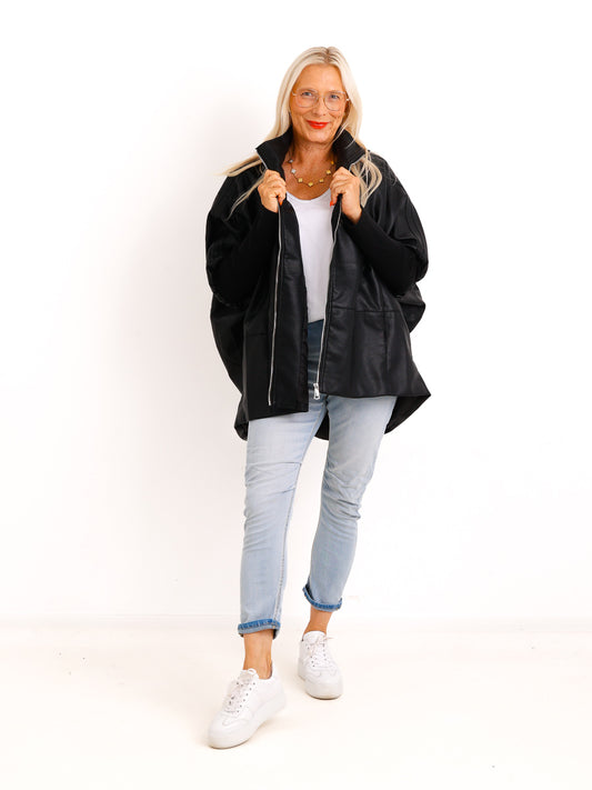 Oversize-Jacke ROXY.S – Boxy Style mit Strickärmeln – Gr. 38–48