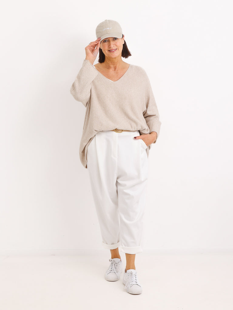 Hose NICO.S – Waschleder-Optik – Baggy-Style mit tiefem Schritt – Gr. 38-44