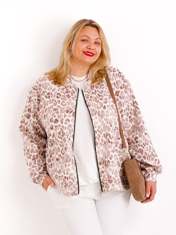 LOLA Curvy Size Blouson - leo - beige/wollweiß