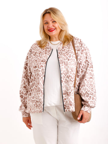 LOLA Curvy Size Blouson - leo - beige/wollweiß