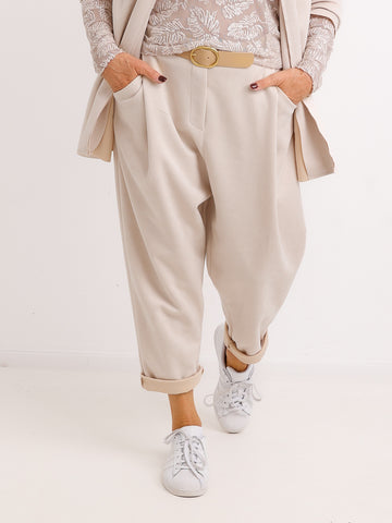 Hose NICO.S – Waschleder-Optik – Baggy-Style mit tiefem Schritt – Gr. 38-44