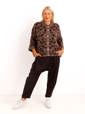 Cardigan SERIN – Leo-Print mit edlen goldfarbenen Knöpfen – Gr. 36–44