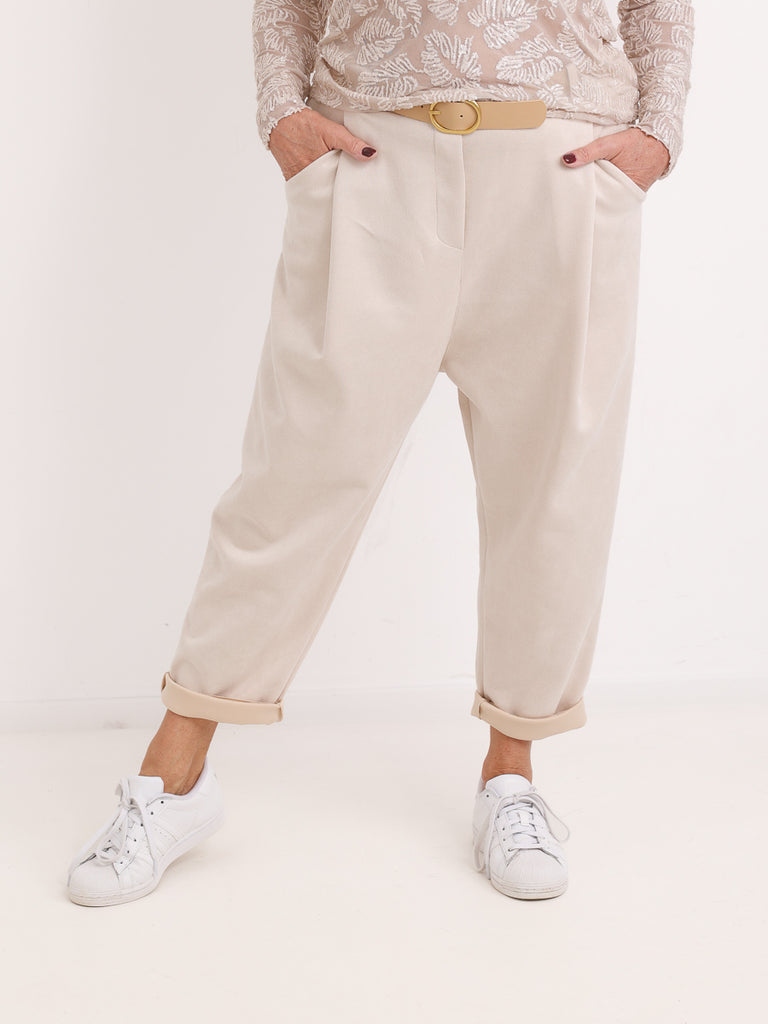 Hose NICO.S – Waschleder-Optik – Baggy-Style mit tiefem Schritt – Gr. 38-44