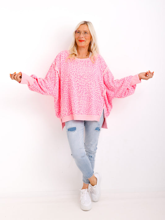 JULE Oversize leo Sweater - rosa/pink