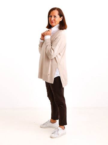 Oversize Strickpullover CYNTHIA.S – Leichter Feinstrick mit Herzdetail – Gr. 38–44