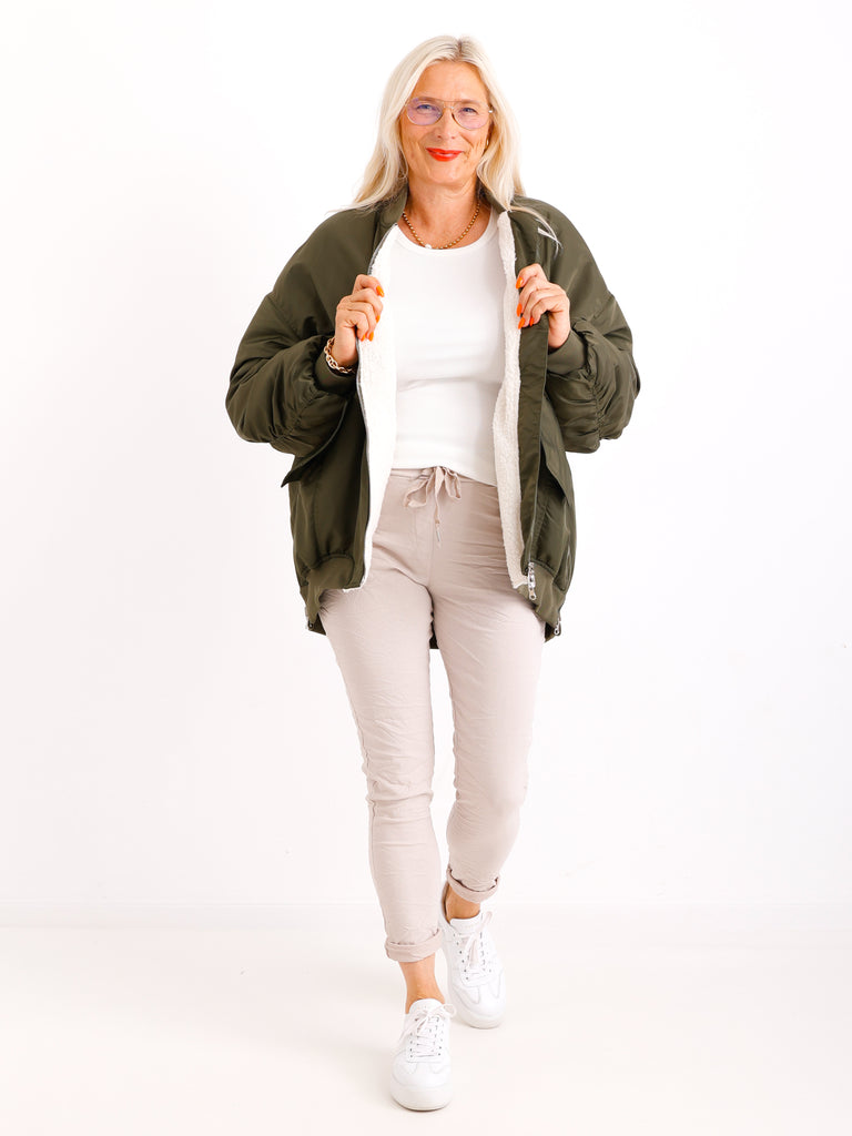 IDA Oversize Blouson mit Teddyfell-Futter – verschiedene Farben