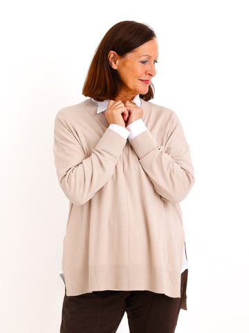 Oversize Strickpullover CYNTHIA.S – Leichter Feinstrick mit Herzdetail – Gr. 38–44