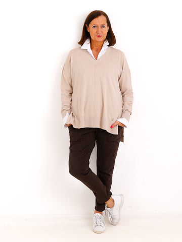 Oversize Strickpullover CYNTHIA.S – Leichter Feinstrick mit Herzdetail – Gr. 38–44