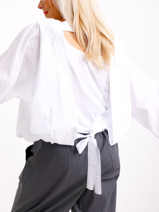 FLORA Oversize Bluse -  weiß