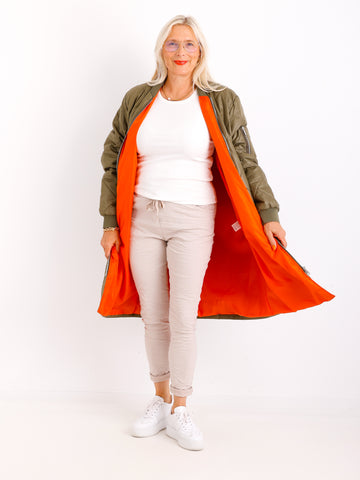 MARINA Damenmantel Khaki – Leichter Übergangsmantel im Casual Look