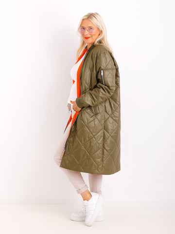 MARINA Damenmantel Khaki – Leichter Übergangsmantel im Casual Look