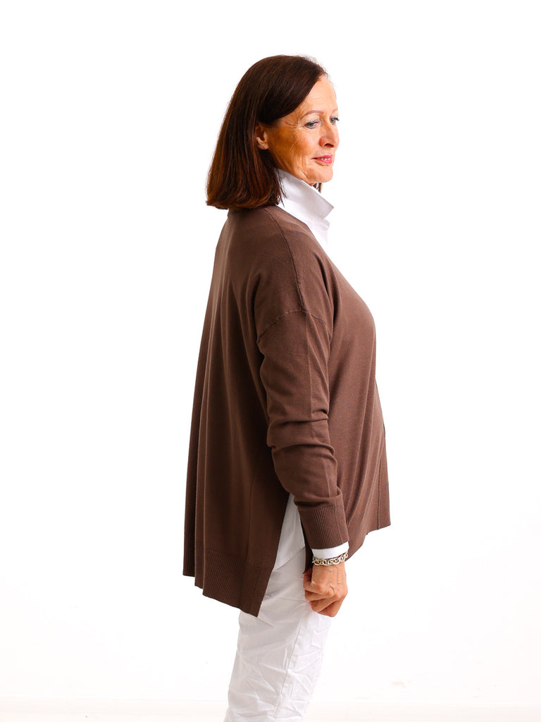 Oversize Strickpullover CYNTHIA.S – Leichter Feinstrick mit Herzdetail – Gr. 38–44