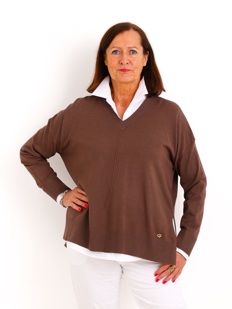 Oversize Strickpullover CYNTHIA.S – Leichter Feinstrick mit Herzdetail – Gr. 38–44
