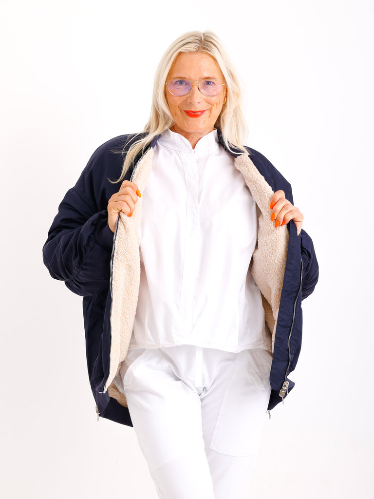 IDA Oversize Blouson mit Teddyfell-Futter – verschiedene Farben