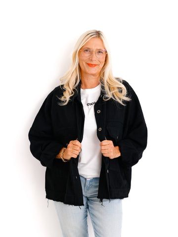 MABEL  Curvy Size Jeansjacke - schwarz