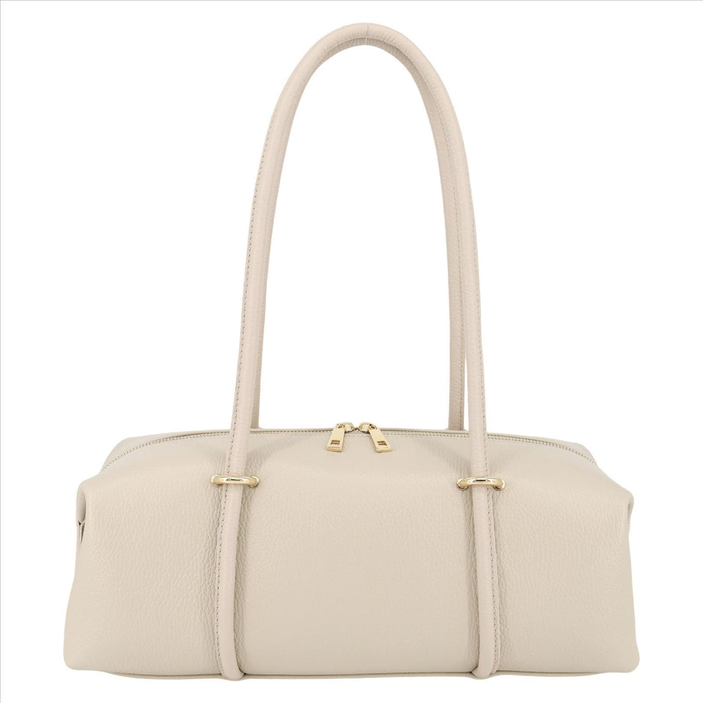 Echtleder-Schultertasche AVERY.S – Moderne Barrel-Bag im cleanen Design