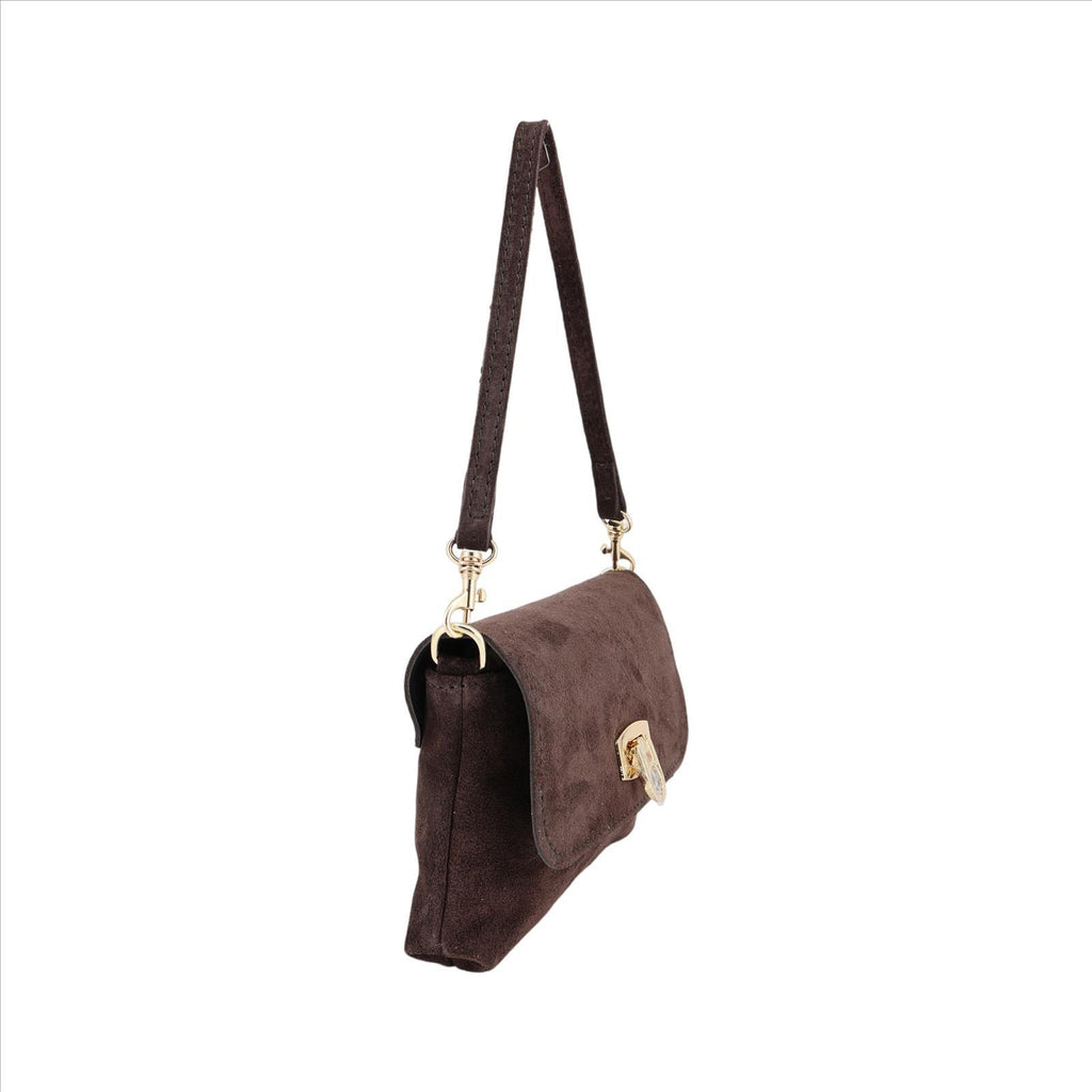 Wildleder-Umhängetasche LILLI – Edle Baguette-Bag mit Kette