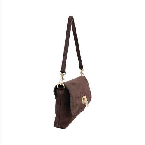 Wildleder-Umhängetasche LILLI – Edle Baguette-Bag mit Kette