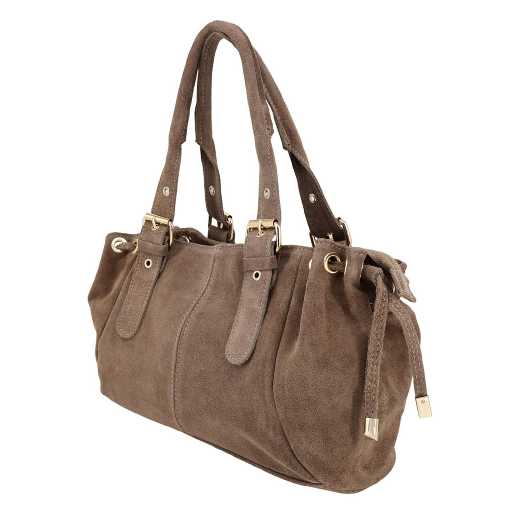 Wildleder-Shopper AMELIE.S – Lässige Handtasche mit edlen Schnallen-Details