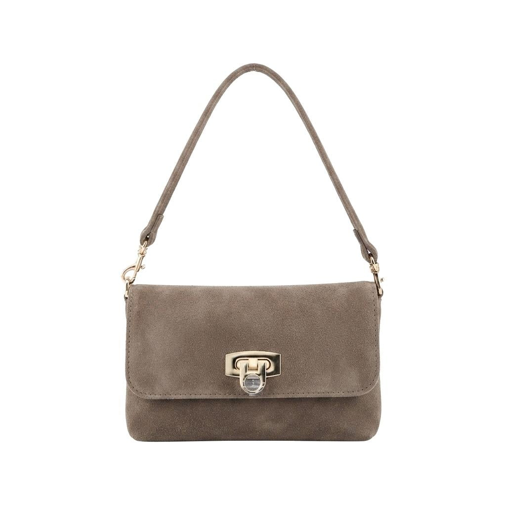 Wildleder-Umhängetasche LILLI – Edle Baguette-Bag mit Kette