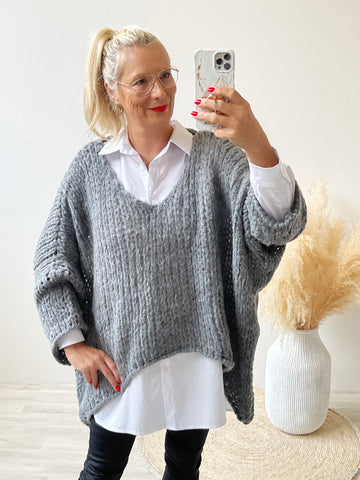 COZY ME Strickpullover - anthrazit