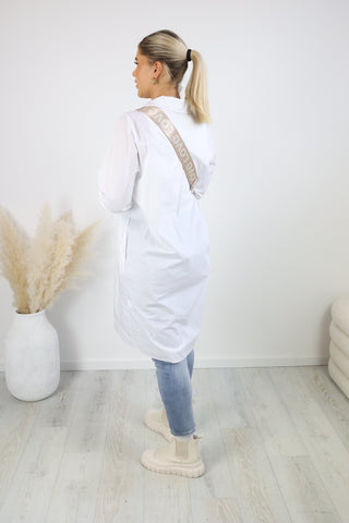NADINE Tunika Bluse - weiß